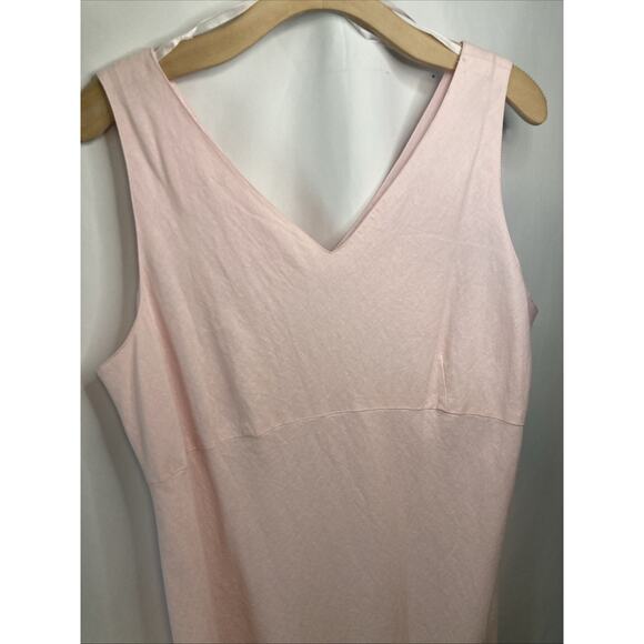 Vintage Plaza South Pink Linen Blend Maxi Dress Coastal Beach Wedding Bridal 18 - Picture 2 of 8